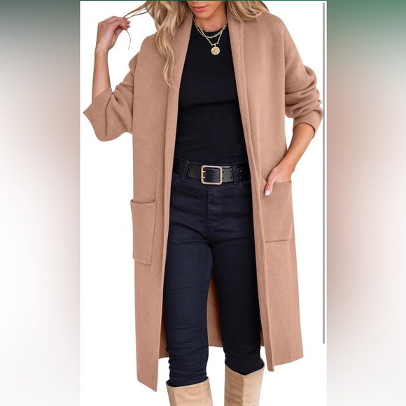 anrabess Sweaters - Cardigan Oversized Open Front Beige Small NWT